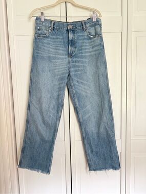 Zara Light Blue Women's Straight-Leg Ankle Jeans